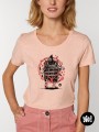 tee-shirt Chocolat très très chaud - rose chiné -  coton bio - dessiné et imprimé en France