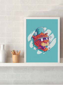 poster tigre - papier de créa - dessiné et imprimé en France