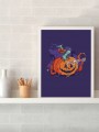 affiche citrouille - poster halloween - papier de créa - dessiné et imprimé en France