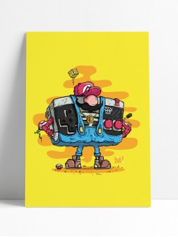 poster super mario - affiche mario - art print retro gaming - papier de créa - dessiné et imprimé en France
