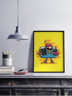 poster super mario - affiche mario - art print retro gaming - papier de créa - dessiné et imprimé en France