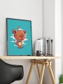 affiche ourson - poster ourson - papier de créa - dessiné et imprimé en France
