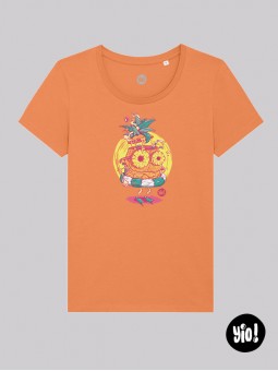 t-shirt femme ananas - tee-shirt femme volcano stone -  tshirt coton bio - dessiné et imprimé en France