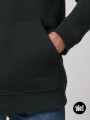 sweat à capuche noir Corse - hoodie tête de Maure noir -  coton bio - dessiné et imprimé en France