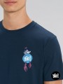 t-shirt crabe homme bleu marine - tee shirt crabe unisexe -  tshirt crabe en coton bio - dessiné et imprimé en France