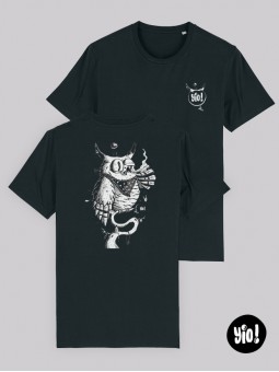 t-shirt homme hibou badass - tee shirt thug life noir et blanc -  tshirt chouette coton bio - dessiné et imprimé en France