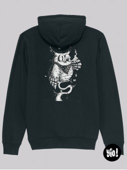 sweat à capuche hibou thug life - hoodie hibou unisexe en coton bio - sweat hibou badass dessiné et imprimé en France