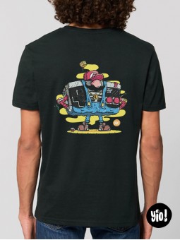 t-shirt homme mario - tee shirt retro gaming noir -  tshirt mario coton bio - dessiné et imprimé en France