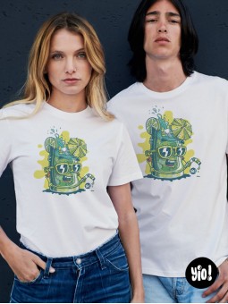 t-shirt homme mojito - tee shirt cocktail unisexe blanc - tshirt mojito en coton bio - dessiné et imprimé en France