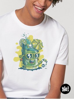 t-shirt homme mojito - tee shirt cocktail unisexe blanc - tshirt mojito en coton bio - dessiné et imprimé en France