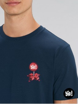 t-shirt Pac-Man homme bleu marine - tee shirt rétrogaming unisexe -  tshirt Pac-Man en coton bio - dessiné et imprimé en France