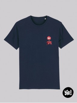 t-shirt Pac-Man homme bleu marine - tee shirt rétrogaming unisexe -  tshirt Pac-Man en coton bio - dessiné et imprimé en France