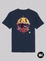 t-shirt Pac-Man homme bleu marine - tee shirt rétrogaming unisexe -  tshirt Pac-Man en coton bio - dessiné et imprimé en France