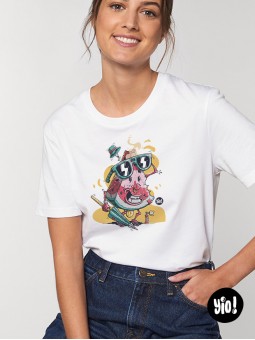 t-shirt homme pastèque - tee shirt fruit unisexe blanc - tshirt pastèque en coton bio - dessiné et imprimé en France