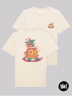 t-shirt ananas unisexe - tee shirt fruit été ivoire -  tshirt ananas en coton bio - dessiné et imprimé en France