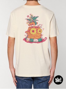 t-shirt ananas unisexe - tee shirt fruit été ivoire -  tshirt ananas en coton bio - dessiné et imprimé en France