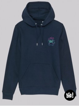 sweat à capuche Cassette bleu marine - hoodie rétro unisexe en coton bio - sweat vintage dessiné et imprimé en France
