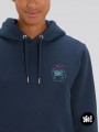 sweat à capuche Cassette bleu marine - hoodie rétro unisexe en coton bio - sweat vintage dessiné et imprimé en France