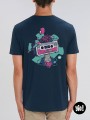 t-shirt cassette homme bleu marine - tee shirt rétro 80's unisexe -  tshirt vintage en coton bio - dessiné et imprimé en France