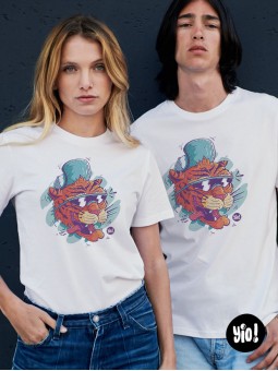 t-shirt homme tigre - tee shirt tigre unisexe blanc - tshirt tigre en coton bio - dessiné et imprimé en France