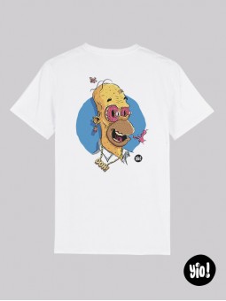 t-shirt homme Homer - tee shirt Simpson unisexe blanc -  tshirt Homer Simpson coton bio - dessiné et imprimé en France