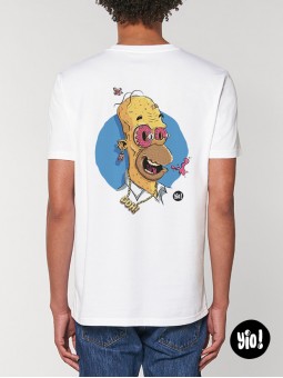 t-shirt homme Homer - tee shirt Simpson unisexe blanc -  tshirt Homer Simpson coton bio - dessiné et imprimé en France