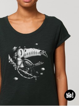 t-shirt femme toucan  - tee shirt toucan noir et blanc -  tshirt toucan en coton bio - dessiné et imprimé en France