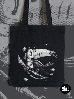 tote-bag toucan noir et blanc - tote bag toucan en coton bio - totebag toucan dessiné et imprimé en France