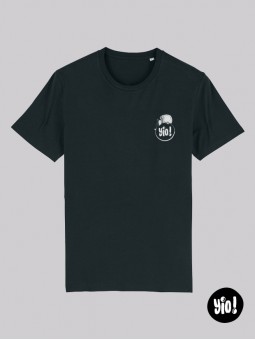 t-shirt homme crâne chill - tee shirt crâne noir -  tshirt crâne casquette coton bio - dessiné et imprimé en France