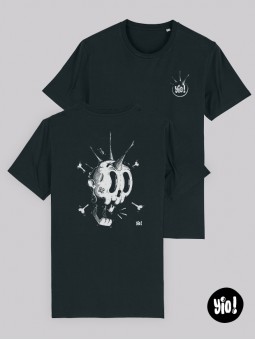 t-shirt homme crâne punk - tee shirt crâne noir -  tshirt crâne squelette coton bio - dessiné et imprimé en France