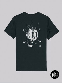 t-shirt homme crâne punk - tee shirt crâne noir -  tshirt crâne squelette coton bio - dessiné et imprimé en France