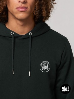 sweat à capuche crâne biker - hoodie casque moto unisexe en coton bio - sweat crâne dessiné et imprimé en France