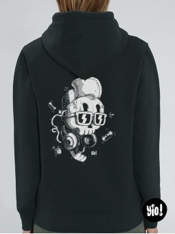 sweat à capuche crâne chill - hoodie crâne squelette unisexe en coton bio - sweat crâne cool dessiné et imprimé en France