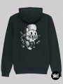 sweat à capuche crâne chill - hoodie crâne squelette unisexe en coton bio - sweat crâne cool dessiné et imprimé en France
