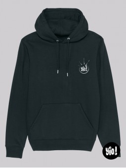 sweat à capuche crâne punk - hoodie crâne squelette unisexe en coton bio - sweat crâne rock dessiné et imprimé en France