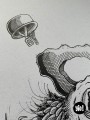 dessin original coq punk - dessin coq encre de Chine - original coq papier de créa - dessiné en France