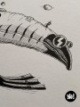 dessin original toucan - dessin toucan encre de Chine - original toucan papier de créa - dessiné en France