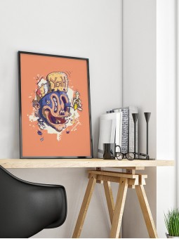 affiche singe - poster singe - papier de créa - dessiné et imprimé en France