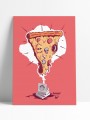 affiche pizza - papier de créa - dessiné et imprimé en France