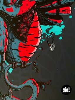 sérigraphie hibou - tirage d'art hibou - papier de créa - dessiné et sérigraphié en France