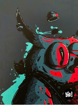 sérigraphie hibou - tirage d'art hibou - papier de créa - dessiné et sérigraphié en France