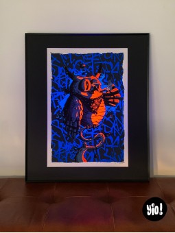 sérigraphie hibou - tirage d'art hibou - papier de créa - dessiné et sérigraphié en France