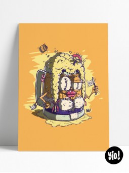 affiche bière - poster pinte - illustration oktoberfest - dessiné et imprimé en France