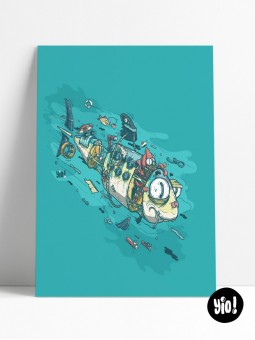 affiche poisson - poster océan - illustration mer - dessiné et imprimé en France
