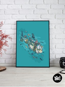 affiche poisson - poster océan - illustration mer - dessiné et imprimé en France