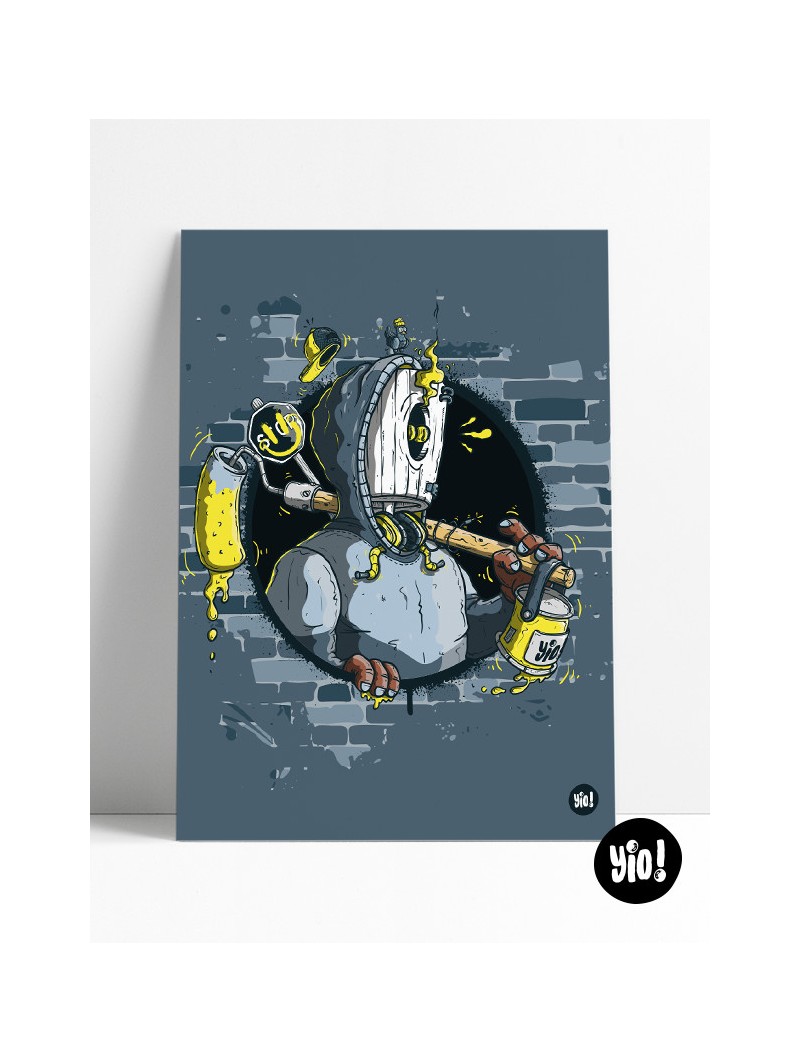 affiche street art - poster spray can - illustration hip hop - culture urbaine - yio illustrations