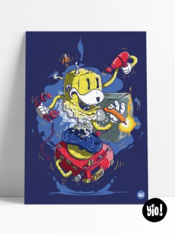 affiche flat eric - poster mr oizo - illustration pop culture - rétro - 90's - yio illustrations