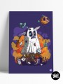 affiche fantôme - poster zombie - illustration halloween - citrouille - yio illustrations