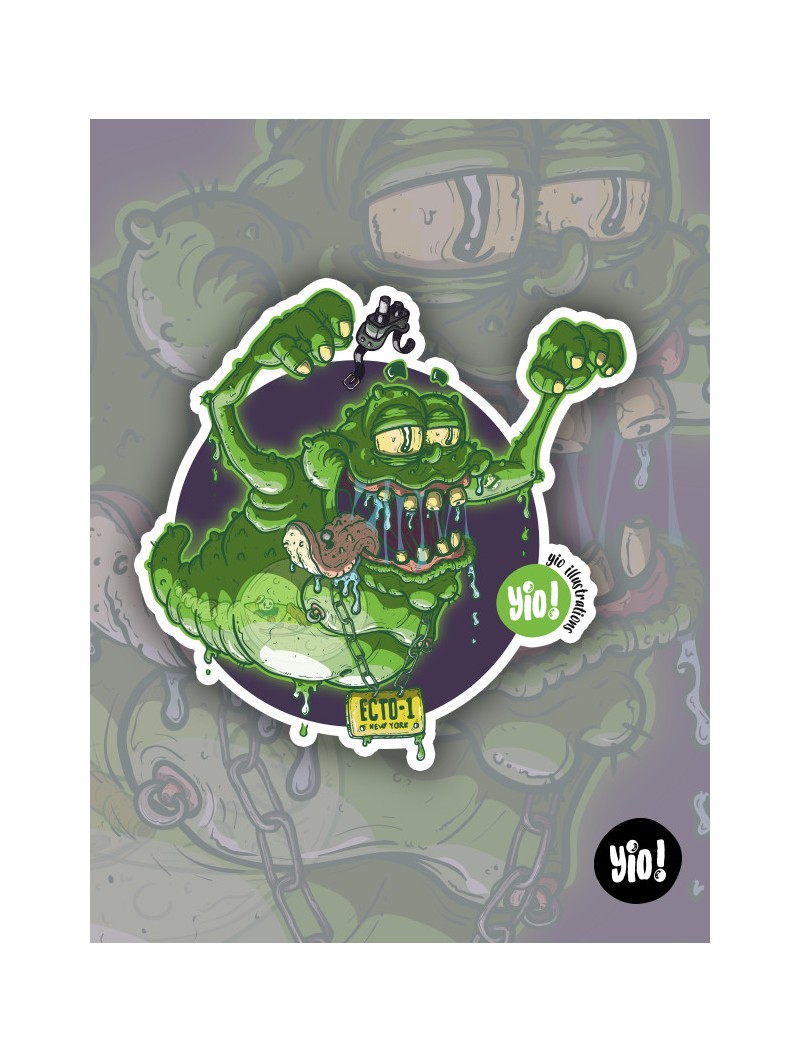 Sticker Slimer Ghostbusters, fantôme vert et espiègle pour personnaliser vos objets