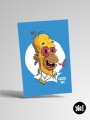 Illustration caricature Homer Simpson, carte 10x15 sans cadre - illustration pop culture